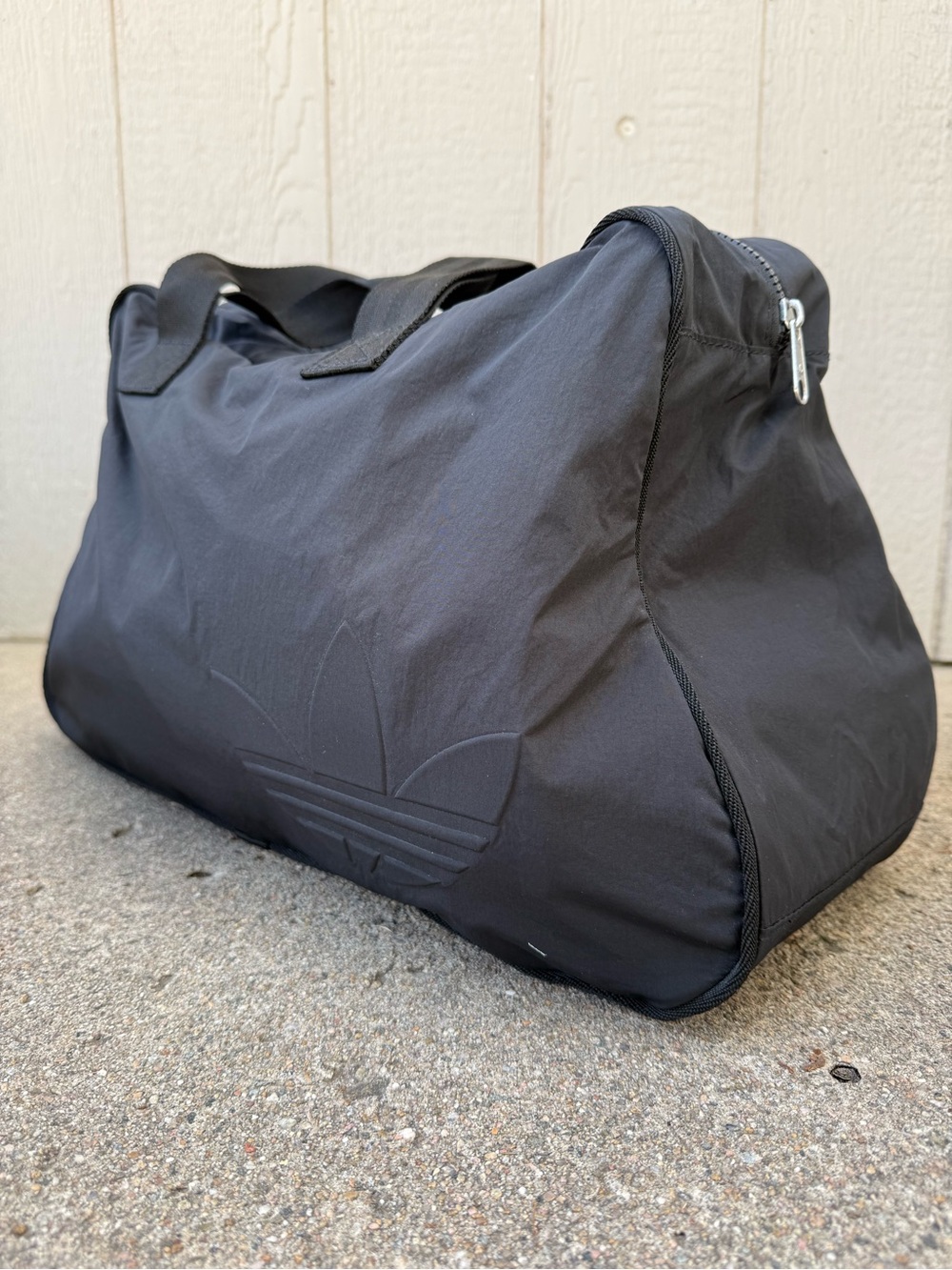 adidas Black Trefoil Nylon Duffel Bag